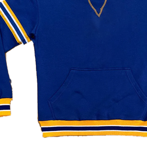 Sweat-shirt à col rond SGRho Blue Sorority, broderie chenille du blason, 100% coton, polaire pour femme, vêtements SGRho personnalisés pour l'hiver - Product Image 2