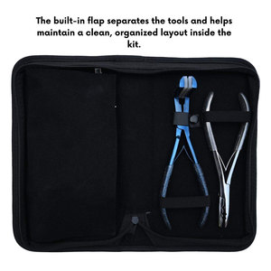 Kit d'installation d'extensions capillaires professionnel complet avec micro-perles à 2 trous, outil de sertissage et pince à tisser incurvée - Product Image 2