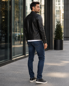 Blouson Bomber en Cuir Véritable Personnalisé pour Homme, Imperméable, Coupe-Vent, Col Rond, Unisexe, Vente en Gros OEM, Prix Abordable 2026 - Product Image 6