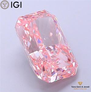 Diamante Cultivado en Laboratorio CVD de 4.00 Quilates, Color Rosa Intenso, Claridad VS1, Corte Radiante, con Certificado IGI para Anillo de Compromiso - Product Image 3