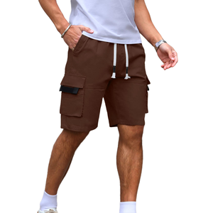 Shorts cargo en coton pour hommes, coupe décontractée, multi-poches, pour la randonnée, la pêche, respirant, couleur unie, design personnalisé - Product Image 6