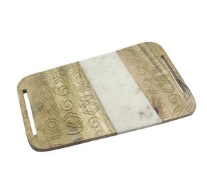 Tabla de cortar de mármol y madera de acacia de alta calidad, artículo sólido, tabla de cortar Rectangular personalizada al por mayor, artesanía india - Product Image 1