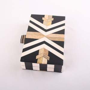 Bolso de Mano de Lujo Hecho a Mano, de Madera Natural y Resina, Estilo Geométrico, para Fiestas, para Mujer - Product Image 2