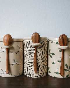 Ceramic Utensil Holder Cylinder Shape Minimalist Design Dishwasher Safe <b>Kitchen</b> <b>Storage</b> Container White Color - Product Image 5