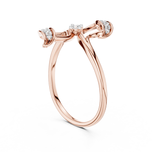 Anillo de Diamantes Cultivados en Laboratorio con Corte Redondo, Moderno, en Oro Rosa de 18 Quilates con Baño de Rodio, para Mujer, Ideal para Compromisos, Fiestas, Regalos, Eventos y Uso Diario - Product Image 3