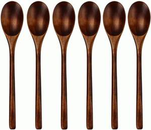 Juego de cucharas de madera ecológicas para cocinar en la cocina con espátula, cuchara, volteador y cuchara para mezclar para la preparación de alimentos >Artesanías>Natura - Product Image 3