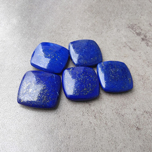Natural Lapis Lazuli Square <b>Cushion</b> Cabochon, Briolette Cut Calibrated Loose Gemstone Custom Sizes Available - Product Image 3