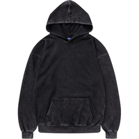 KAAL FITS Sweat-shirt à capuche oversize pour homme, couleur unie, 100% coton French Terry, décontracté, hiver, poche avant, anti-boulochage, 300g
