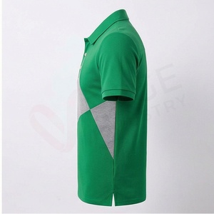 Polo à manches courtes pour homme, couleur vert-gris, design géométrique tricoté, coupe décontractée classique - Product Image 3