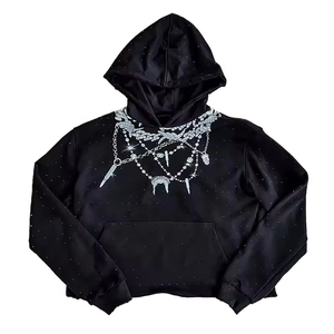 Sweat-shirt personnalisé pour femme, décontracté, hiver, coupe ample, avec poches, confortable, extensible, chaud, tendance, style streetwear, 100% coton, séchage rapide - Product Image 3