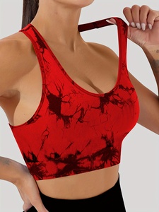 <b>Red</b> Floral Print Yoga Set High Waist Leggings <b>Crop</b> <b>Top</b> 2 Piece Spandex Polyester Four-Way Stretch Racerback Scoop Neck - Product Image 5