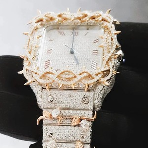 นาฬิกาควอตซ์สำหรับผู้ชายหรูหรา RB 35มม. ปรับแต่งเพชร VVS Moissanite ดีไซน์กลไกอัตโนมัติสแตนเลสอะนาล็อก - Product Image 2