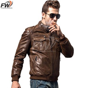 Chaqueta de cuero para hombre, estilo moderno, ligera, OEM, bajo MOQ, en venta, para uso casual, chaqueta de cuero personalizada para adultos - Product Image 5