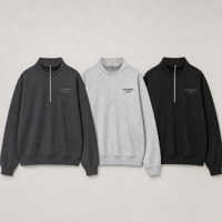 Vêtements de sport pour hommes de qualité supérieure, sweat-shirt et pantalon en coton, vêtements de sport à fermeture éclair quart de tour