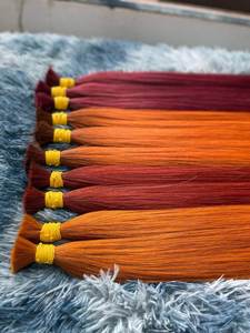 Mechones de Cabello de Color Rojo # Cabello Humano Liso Rojo 100% Virgen Vietnamita en Trama, Sedoso y Suave, Venta al Por Mayor - Product Image 3