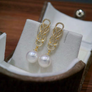 Pendientes Colgantes de Plata S925 con Perlas Naturales de Agua Dulce, Estilo Cubo de Agua de Lujo con Perla Edison de Luz Intensa, Diseño Fino - Product Image 4