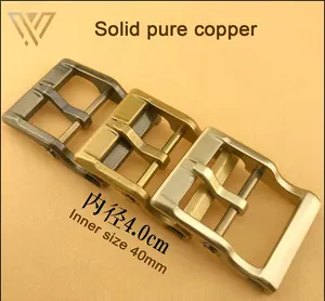 WT Solid Brass Copper Custom Belt Buckle Logo Metal Men's Reversible Fashion Buckle For Belt Gold Free Size