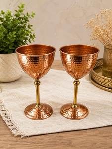 Ensemble de 6 gobelets vintage en cuivre, vaisselle en métal faite à la main pour la maison et la cuisine, réutilisables et traditionnels - Product Image 6