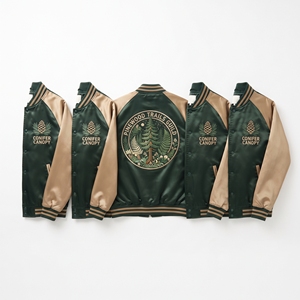 Chaqueta Bomber de Satén Personalizada, Color Azul Hielo, con Bordado de Libélula, Chaqueta Varsity con Cierre Frontal, Directo de Fábrica - Product Image 5