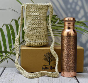 Pure <b>Copper</b> Water <b>Bottle</b> Jointless Handmade Custom Design Leakproof Drinkware for Export - Product Image 1