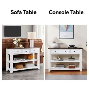 Consolle in Legno Massello di Pino dal Design Retrò con Ripiani Aperti e Gambe per Arredamento Soggiorno - Product Image 5