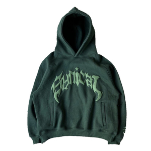 Sudadera con Capucha Oversize Rosa, Diseño de Letras con Estampado Puff, Bolsillo Frontal, Manga Regular, Unisex, Algodón French Terry, Ropa de Otoño - Product Image 3