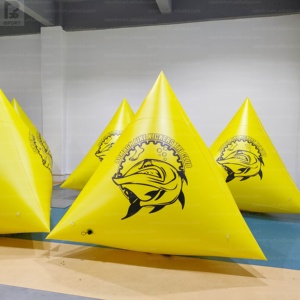 Boué<span class=keywords><strong>e</strong></span> triangulaire gonflable géante de 2 m avec texte personnalisé, boué<span class=keywords><strong>e</strong></span> lumineuse LED gonflable pour la publicité/les événements marins/l'affichage sur bateau - Product Image 5