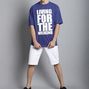 เสื้อยืดคอกลมผ้าเทอร์รี่คอตตอน 100% ทรงปกติสำหรับผู้ชาย ไซส์พลัส แขนสั้น พิมพ์ลายโลโก้แบบพัฟฟ์  ลายตัวอักษรเรียบๆ - Product Image 2