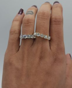 1.25 CT 5 Stone Lab Grown Brilliant Cut <b>Diamond</b> <b>Ring</b> 18K Gold Plated | Trendy IGI Certified Luxury Wedding Anniversary Bridal - Product Image 3