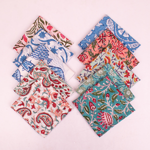 Premium Colorful Floral Handprinted Cotton Square Bandana Lightweight Eco-Friendly Breathable <b>Tie</b> <b>Back</b> Scarf Stylish Head Wrap - Product Image 2