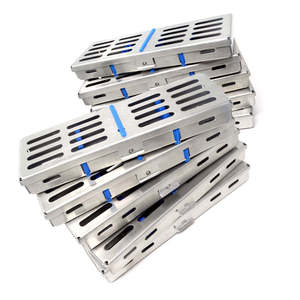 Premium Quality Dental Set of 10PCs Dental Autoclave Sterilization Cassette Rack Box Tray For 5 <b>Instruments</b> By Grip <b>Surgical</b> - Product Image 1