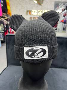 Nouveau bonnet tricoté avec oreilles de souris brodées en 3D, unisexe, chaud et décontracté pour l'hiver, pour adultes, 100% acrylique, tricoté à la main avec bouton - Product Image 1