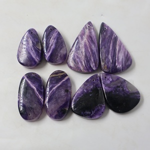Cuarzo de Alta Calidad con Corte Oval/Pera, Charoita Natural, Par de Piedras Sueltas Semipreciosas, Tamaños Personalizables, para Fabricación de Joyas, Venta al por Mayor, Color - Product Image 4