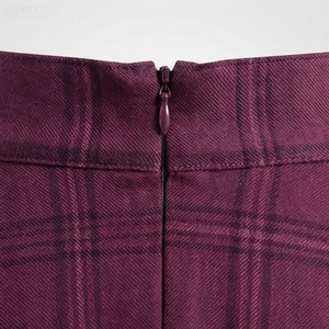 Women High Waist Plaid A-Line Pleated <b>Woolen</b> Skirt Knee-Length Vintage Style Autumn Wear - Product Image 4