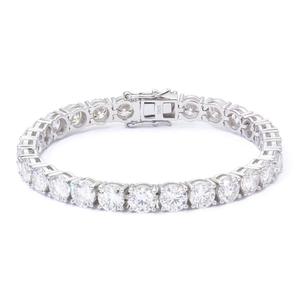 Bracelet en or jaune avec diamants véritables, design classique unique, bracelet jonc à diamants taillés simples, bracelet tennis en diamants - Product Image 6