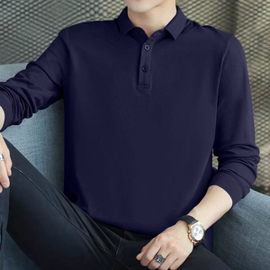 Camisa de Manga Larga Transpirable para Hombre, Cuello con Botones, Algodón, Fibra de Bambú, Tejido de Punto, Uniforme Informal - Product Image 2
