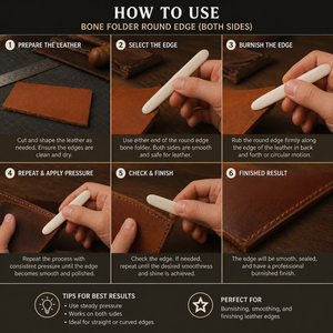 Outil de pliage en cuir à bords arrondis pour la fabrication de bijoux |   Outil de pliage et de brûlure des surfaces |   Finition Lisse et Durable DIY Professionnel Inde 2026 - Product Image 3