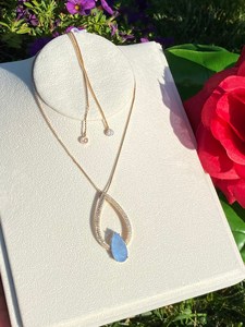 Collar con Colgante de Tanzanita Azul Natural, Plata de Ley 925, Chapado en Oro Vermeil de 14K, Joyería Fina Simple, Regalo - Product Image 2