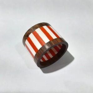 Cute Metal and <b>Mop</b> Napkin Ring with Stripe Decoration Handmade Eco-Friendly Napkin Holder for Table Wedding Party Kitchen Use - Product Image 5