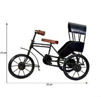 Décoration de maison en forme de rickshaw en bois, accessoires décoratifs antiques pour mariages