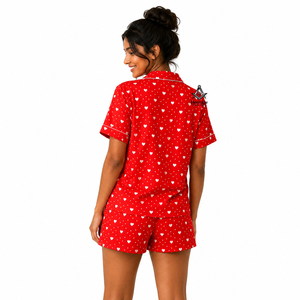 Conjunto de Pijama para Mujer con Estampado de Corazones y Puntos Rojos y Blancos, Ropa Griega de la Hermandad Delta Sigma, Regalia Masónica Herencia - Product Image 4