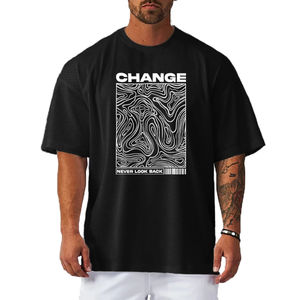 Camiseta extragrande con estampado Change Never Look Back, camisetas de manga corta para gimnasio, culturismo, camiseta deportiva de malla de secado rápido para hombre - Product Image 6