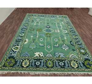 Alfombra de lana verde más vendida: Diseño Oushak turco antiguo, alfombra de lana de pelo cortado, decoración para el hogar hecha a mano con alta calidad textil. - Product Image 2