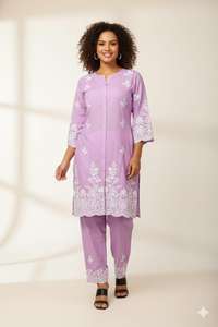 Kurti en rayonne épaisse pour femme avec broderie Chicken Kari - Product Image 5