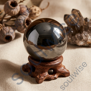 Esfera de Ágata Negra Natural, Figura de Piedra Preciosa Pulida, Adorno Mineral para Decoración Feng Shui - Product Image 5