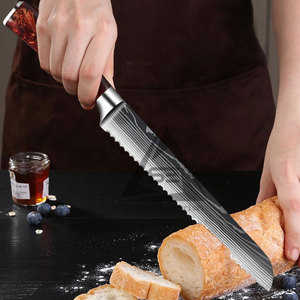 Producto Popular: Juego de Cuchillos de Chef Damasco Hechos a Mano y Sostenibles con Hojas de Acero de 67 Capas, Mango de Madera para Diestros - Product Image 5