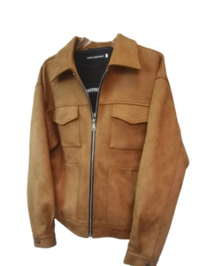 แจ็กเก็ตยีนส์คอปกสำหรับผู้ชายแจ็กเก็ตกางเก็ตผ้ายีนส์เข้ารูปสีพื้นลำลองสำหรับฤดูใบไม้ร่วง - Product Image 2