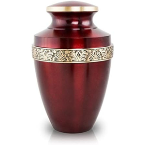 Urna Funeraria de Metal Dorado con Grabado Floral Vintage para Entierro Conmemorativo, Urna de Cremación de Latón Hecha a Mano de Alta Calidad para Adultos - Product Image 3