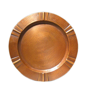 Copper <b>Tray</b> Flower Embossed Design Dining <b>Table</b> Serving <b>Tray</b> for Hotel & Restaurants Modern Copper <b>Tray</b> <b>Sided</b> Solid Handle - Product Image 3