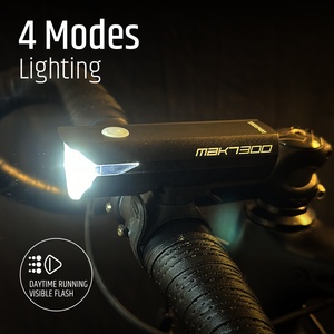 BA682 300LM IPX4 LED <b>Bicycle</b> Front <b>Light</b>-Portable 4-Mode USB-C Rechargeable ABS Headlight Night Riding Daytime Running Features - Product Image 4